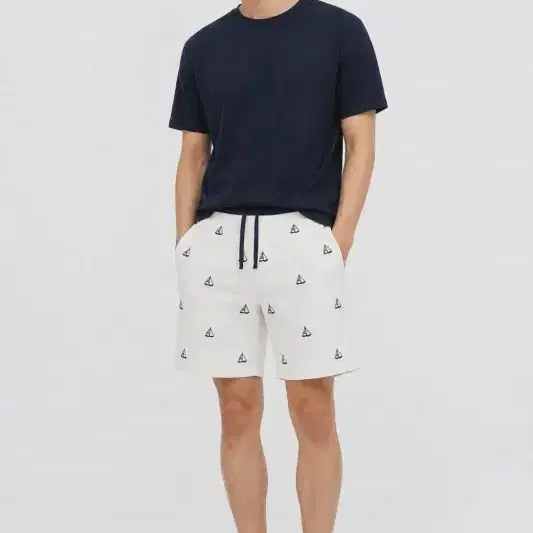 남31/자라 크림 돛단배 쇼츠 팬츠