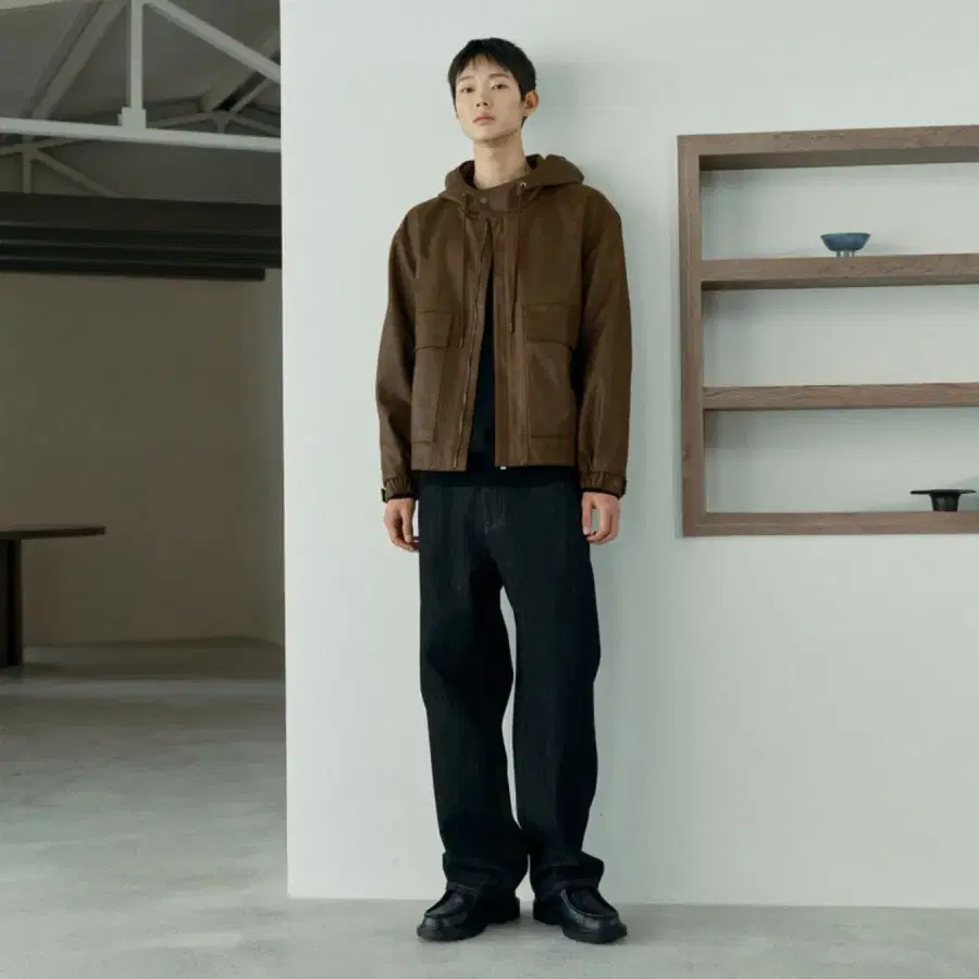 마인드브릿지 26fw 후드레더점퍼 새상품