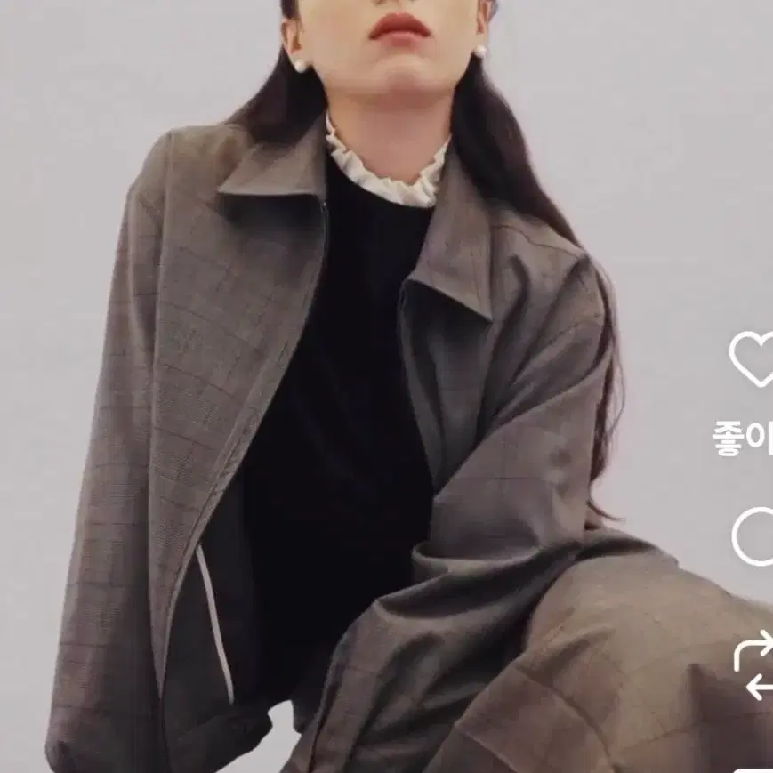 디애퍼처 체크 블루종 재킷