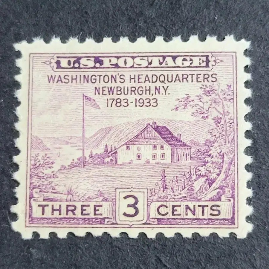 (미국우표)1933년 조지워싱턴사령부 150주년 기념 우표 Washington's Headquarters / Peace Issue