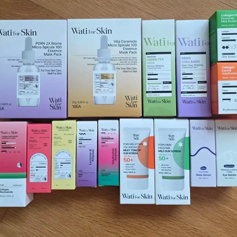Wati For Skin  와티 포 스킨 화장품 세트 15개