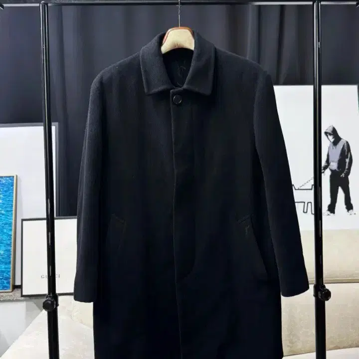 남100 입생로랑 울 코트 블랙