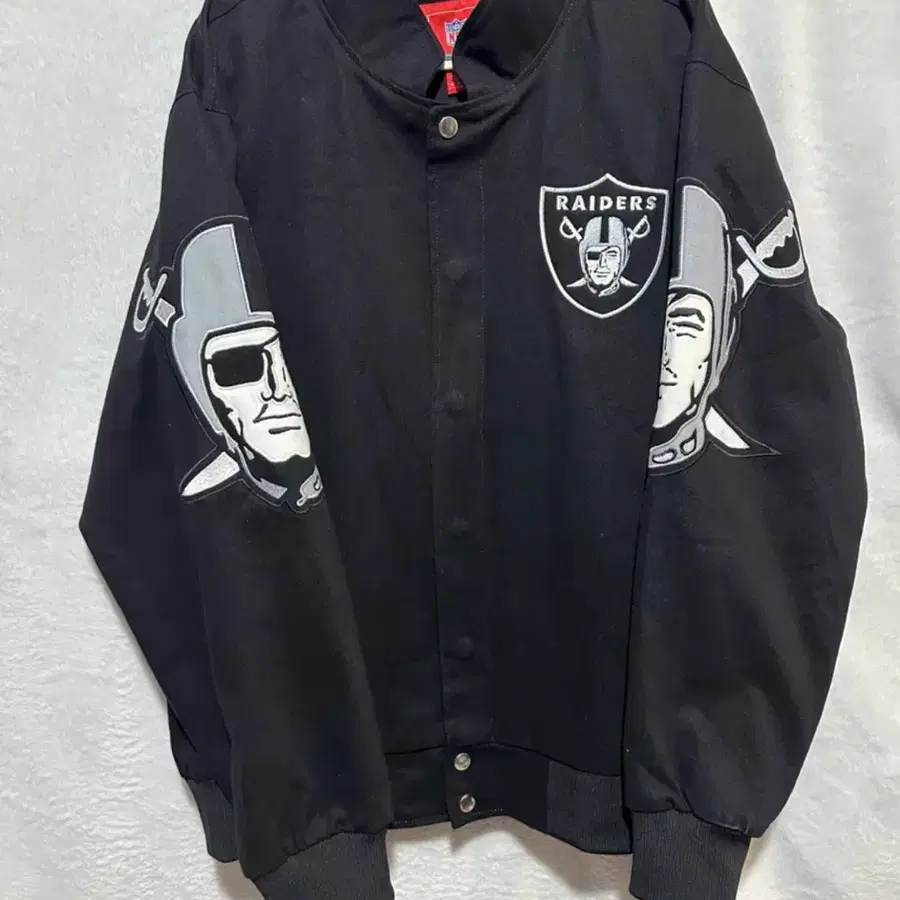 [NFL RAIDERS] 레이더스 빅로고 자수 캔버스 코치 자켓 / 빅사이즈 XL~3XL