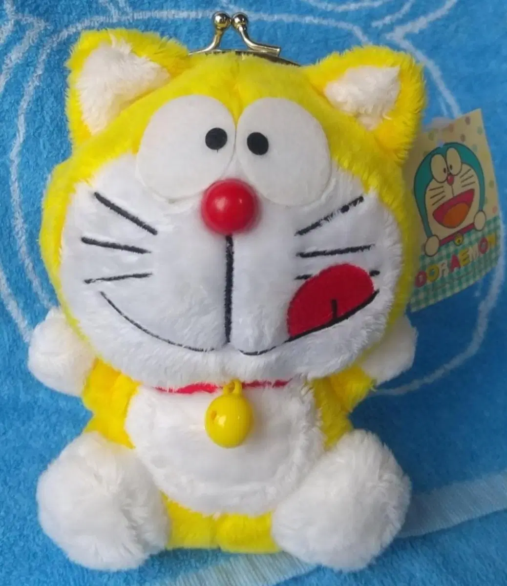 Yellow Doraemon Nomongi Gamaguchi Coin Purse Necklace Doll