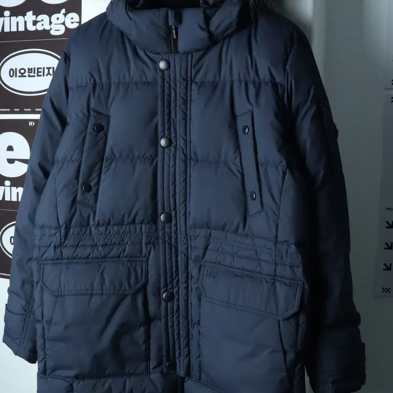 (L-XL) 닥스 패딩 점퍼자켓 덕다운 블랙 퍼 아메카지-H40733