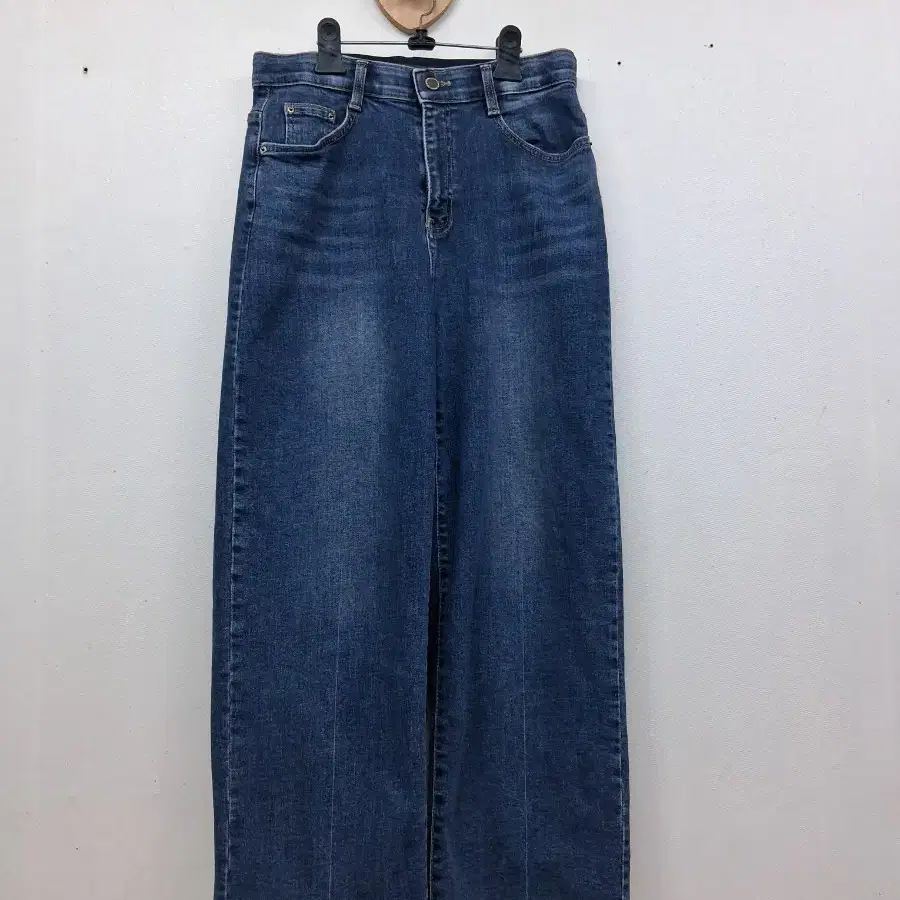 데님 와이드 밴딩팬츠L