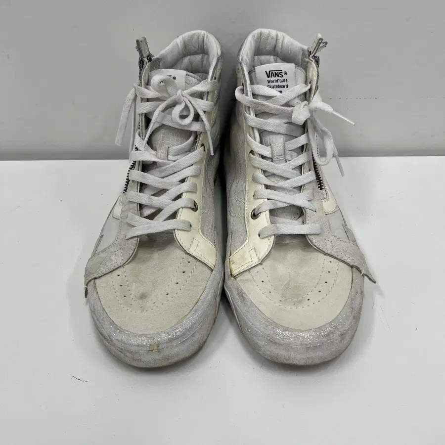 VANS 반스 스케이트 하이 리이슈캡 글리터 화이트 275