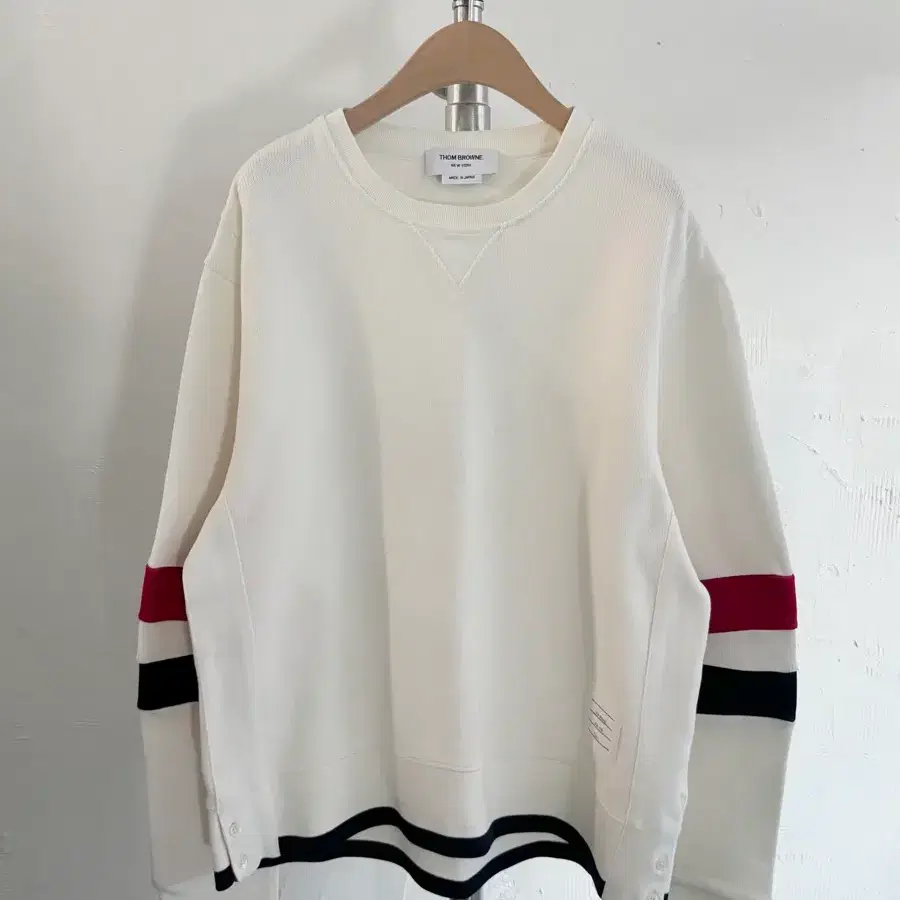 Thom Browne 톰 브라운 화이트 청키 크루넥 스웻셔츠 맨투맨