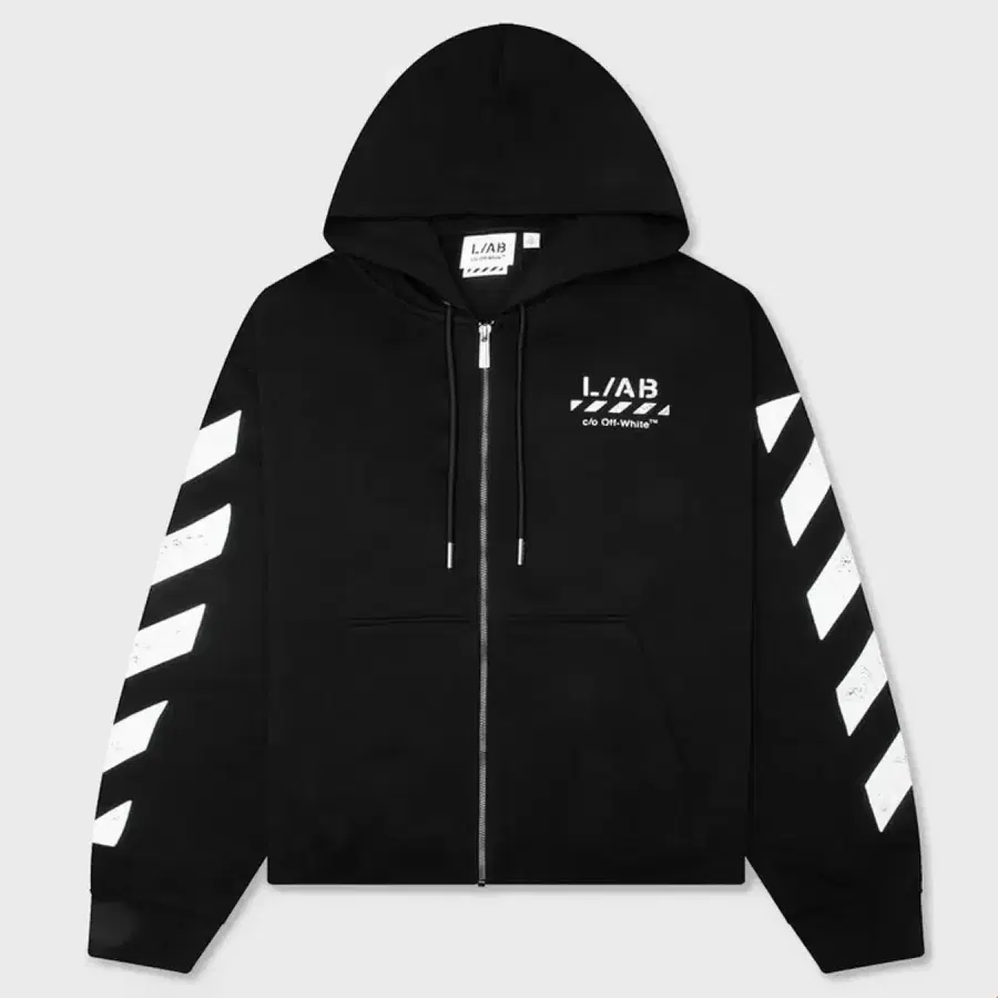 [새상품] 오프화이트 (Off-White) 남성 디아그 풀집업 후드티 블랙 XL