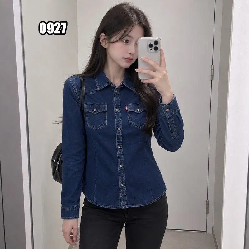 XS 리바이스 160 TYPE-1 웨스턴 데님 긴팔 셔츠