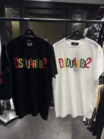 DSQUARED2 로고 T셔츠 블랙 XL