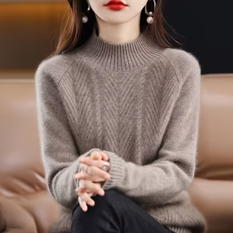 여성 V패턴 반목니트