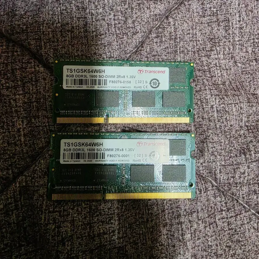 노트북DDR3L 1600 8GB 2개