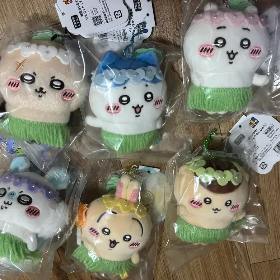 먼작귀 치이카와 인어섬의비밀 마스코트 인형 키링 우사기 랏코 쿠리 모몽가