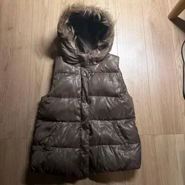 y2k swag 다운 베스트 퍼 포함 헤이세이 시크 스타일 브라운 광택