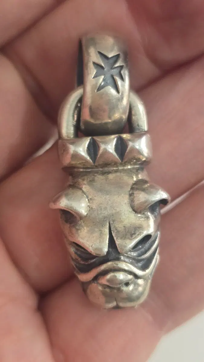 Men's Bulldog 925% Silver Pendant Necklace, Vertical 3.5cm, Horizontal 1.5cm