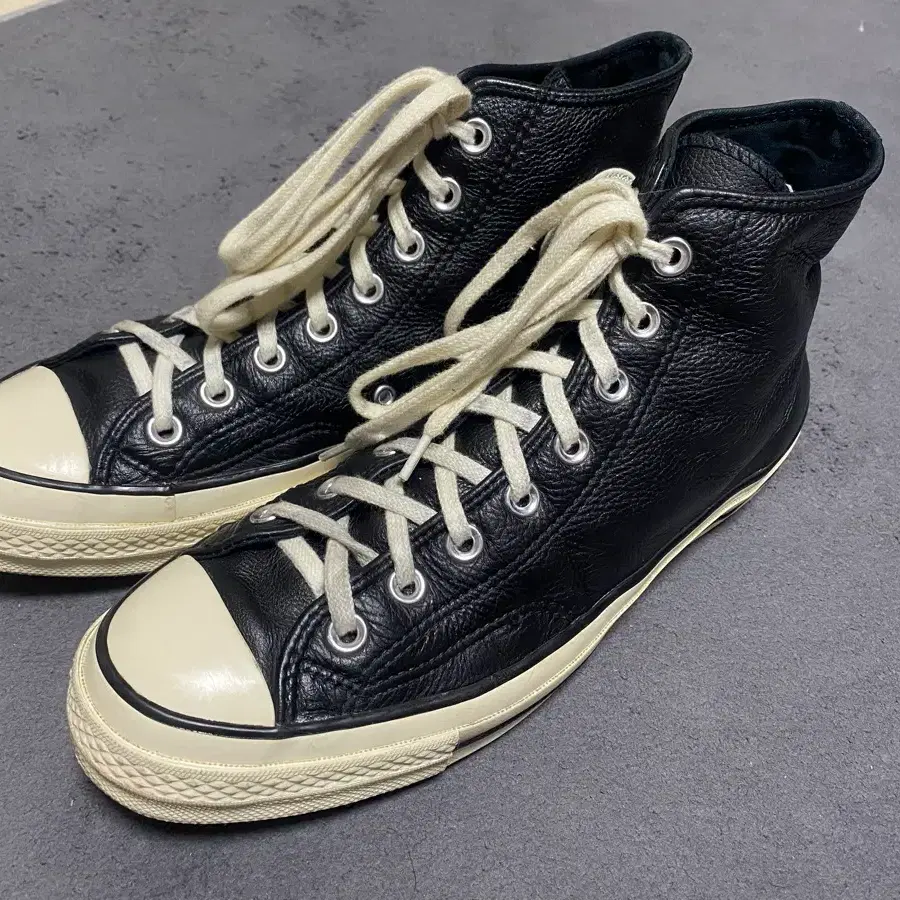[CONVERSE] 컨버스 척 70 시즈널 레더 블랙 270사이즈