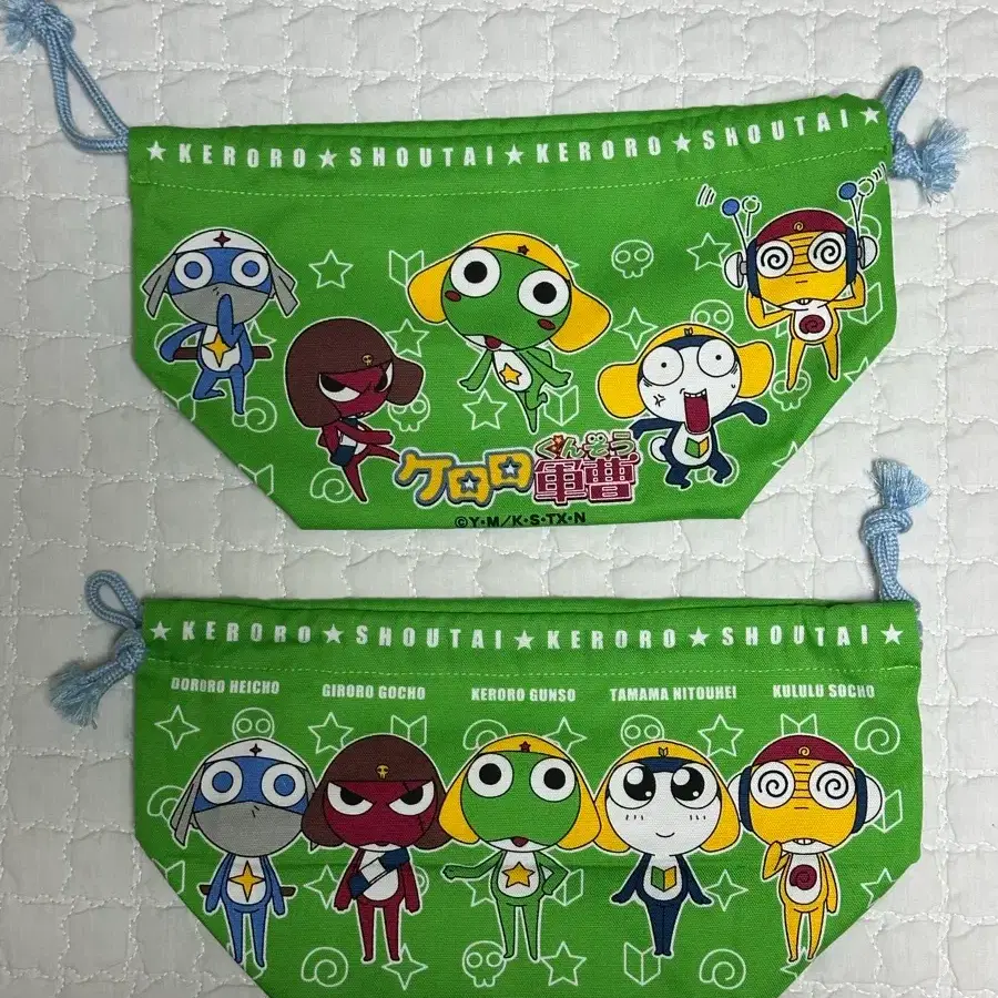 수량 3 ) 고전 양면 개구리중사 케로로 파우치 복조리 키캡 고전 문구 기로로 타마마 쿠루루 도로로 피규어 인형 쿠지