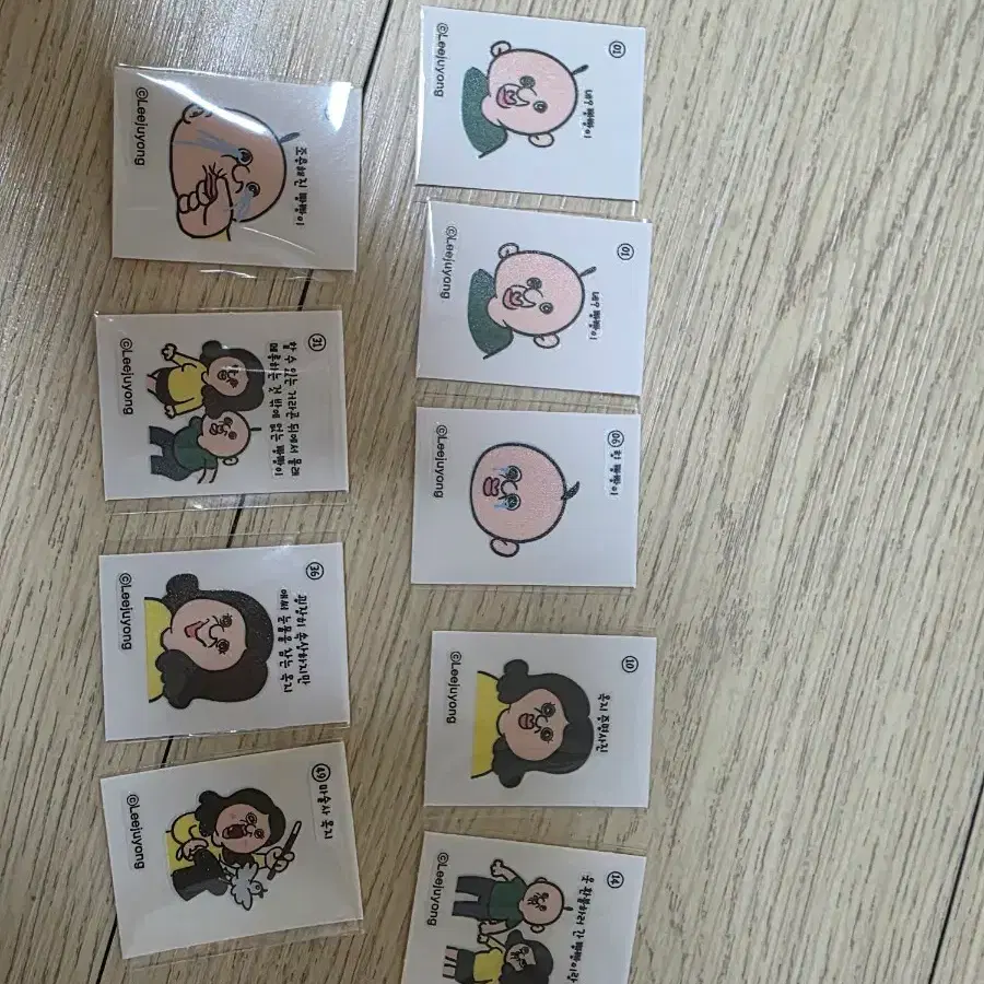 빵빵이 띠부씰 9개 팔아요