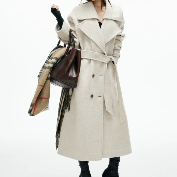 IAMXIAA Belted Long Straight-Cut Coat