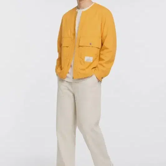 남L/그레고리 옐로우 나일론 캐주얼 자켓