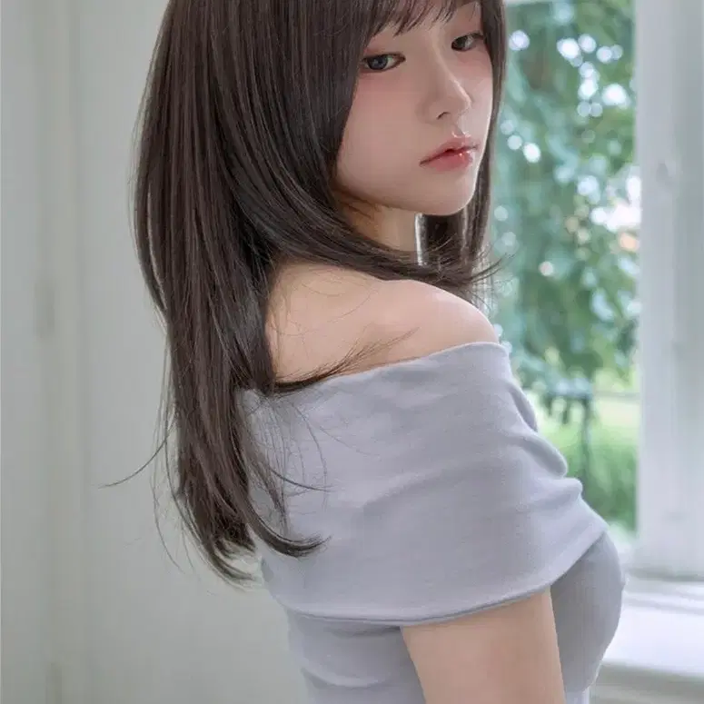 핑크에이지 수제통가발 소프트 울프컷 이치카 다크브라운