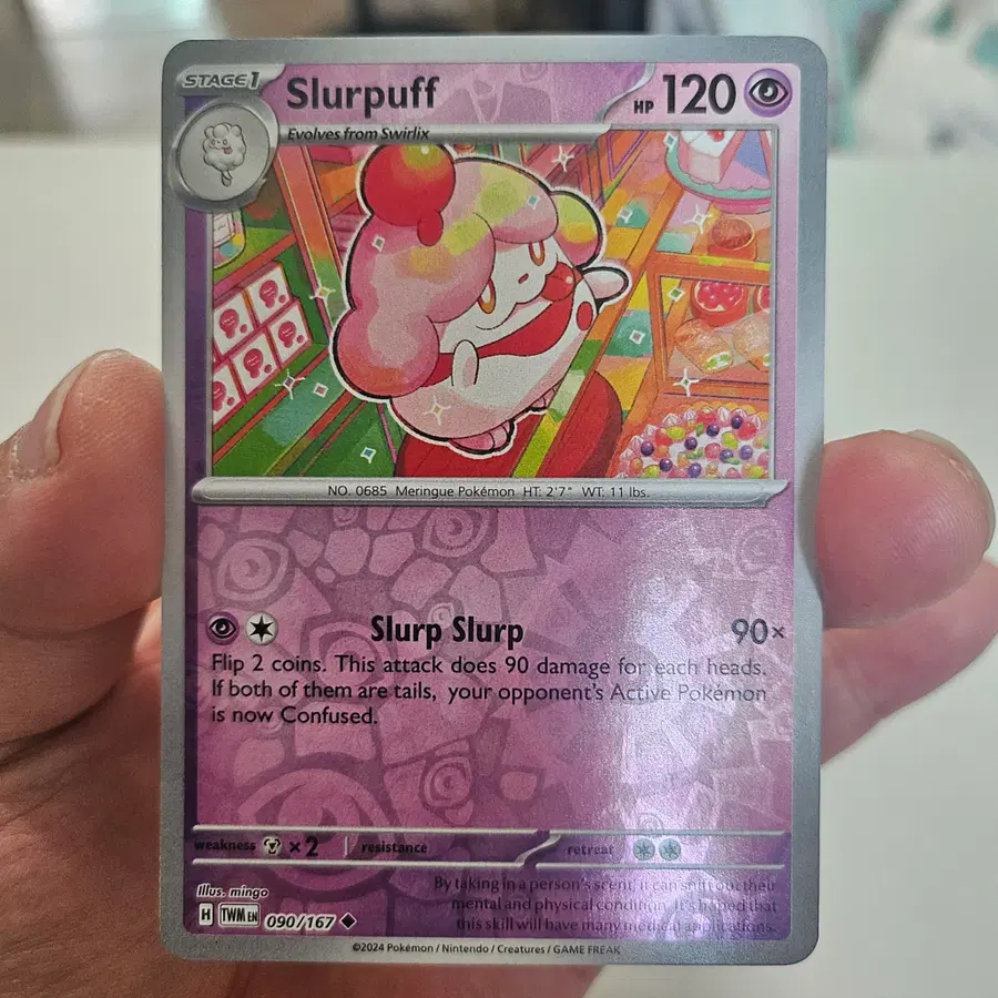 [북미최저가] 포켓몬카드 휘핑팜 리버스홀로 090/167 TWM 변환의가면 영문판 Slurpuff