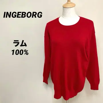 INGEBORG 잉게보그 램스울 100% 빨간색 가을 겨울 코디 핑크하우스