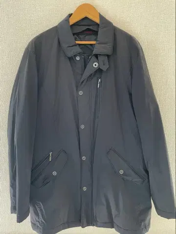 JOSEPH ABBOUD 남성용 하프 코트 L 충전솜 라이너 포함 블랙