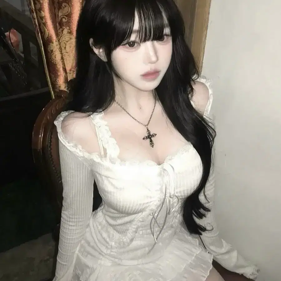스젠 suzen 스텔라 가디건+레이스 원피스 set 새상품