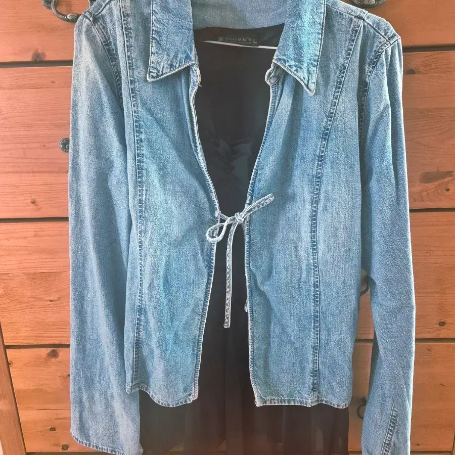 ZARA 데님 랩 셔츠+몬테밀라노 블랙민소매