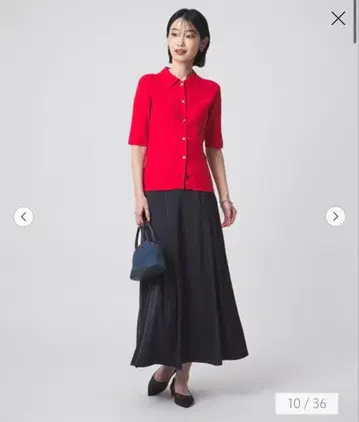 [ 미사용 새상품 ] green label relaxing 새틴 세미 내로우 스커트