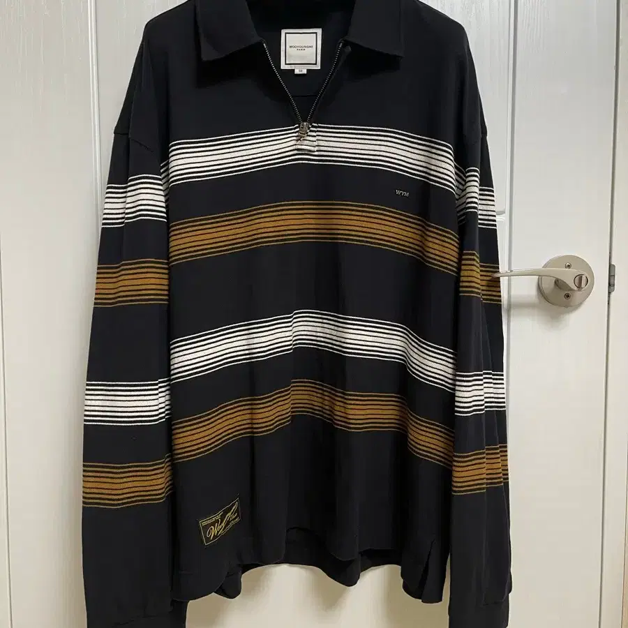 우영미 스트라이프 롱슬리브 칼라 티셔츠26FW