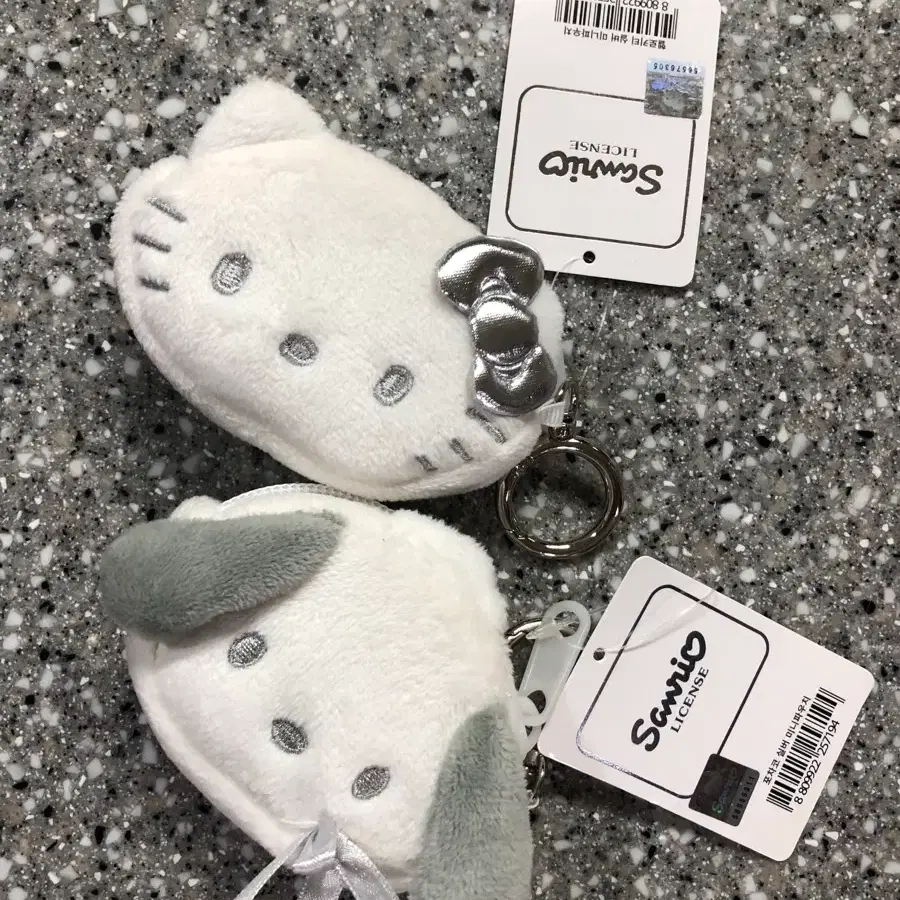 (일괄)산리오 실버 파우치 키링 헬로키티,포차코