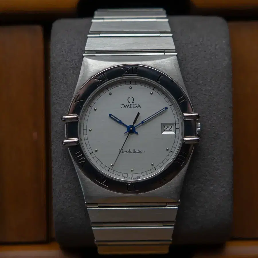 오메가 컨스틸레이션 블루핸즈 32mm 빈티지 쿼츠 시계