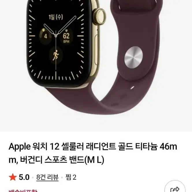 애플워치 12 셀룰러 모델 46mm (미개봉) 티타늄
