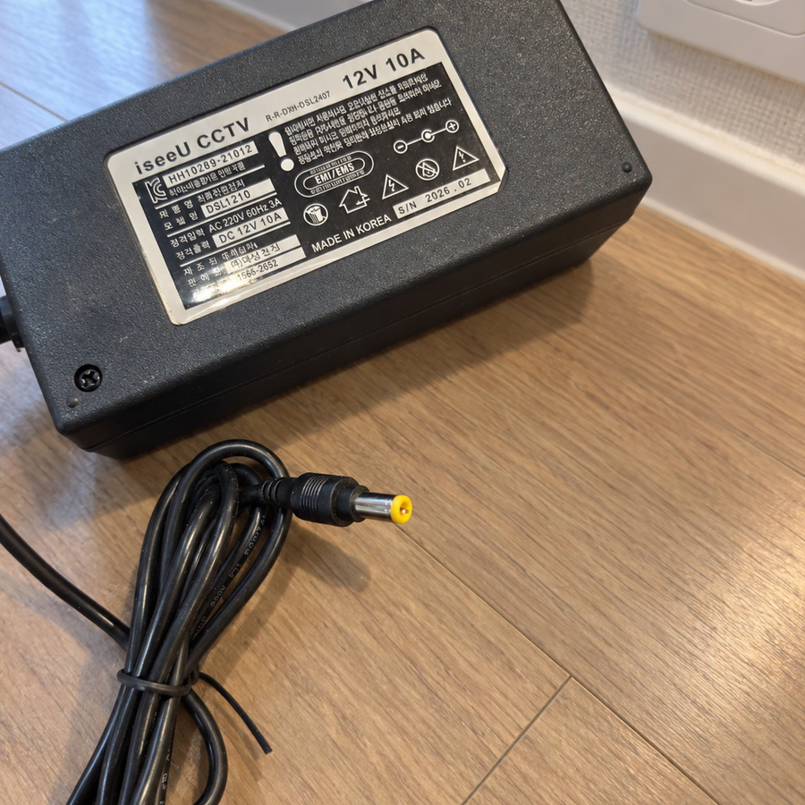 국산 일체형 CCTV 어댑터 12V 2A / 3A / 5A / 7. 어댑터 12V 10A + 전원선코드 1. 1개