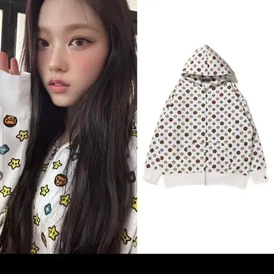 베이프 모노그램 후드집업 2xl