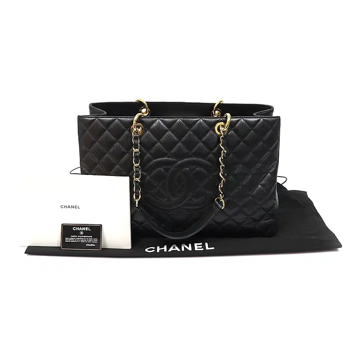 샤넬 Chanel(샤넬) A66865 블랙 캐비어 금장 체인 그랜드샤핑 라지 숄더백 (20번대) MUJ23602CH 사진 2