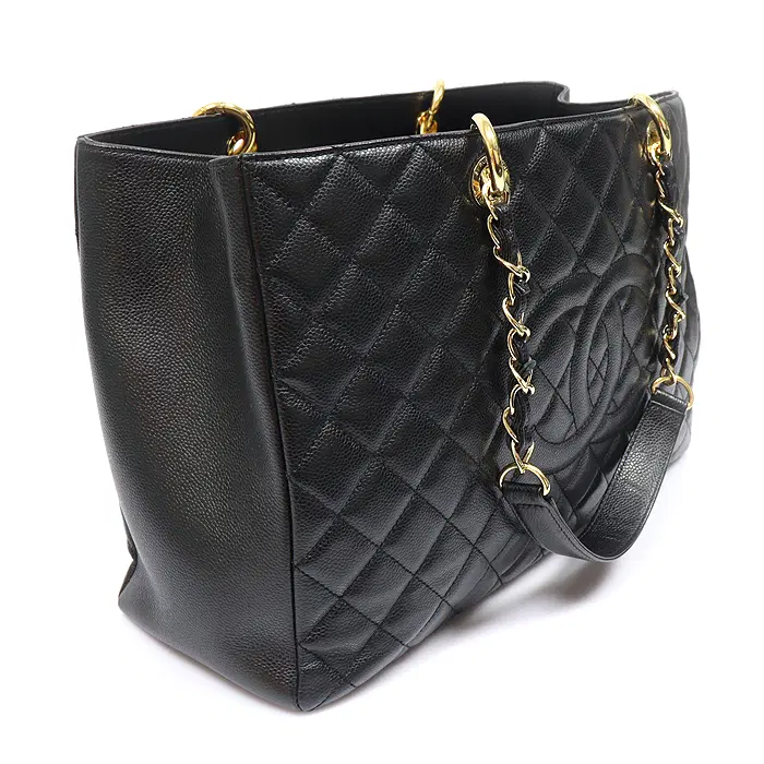 샤넬 Chanel(샤넬) A66865 블랙 캐비어 금장 체인 그랜드샤핑 라지 숄더백 (20번대) MUJ23602CH 사진 3