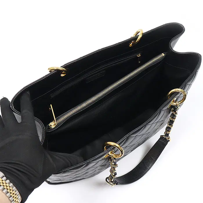 샤넬 Chanel(샤넬) A66865 블랙 캐비어 금장 체인 그랜드샤핑 라지 숄더백 (20번대) MUJ23602CH 사진 4