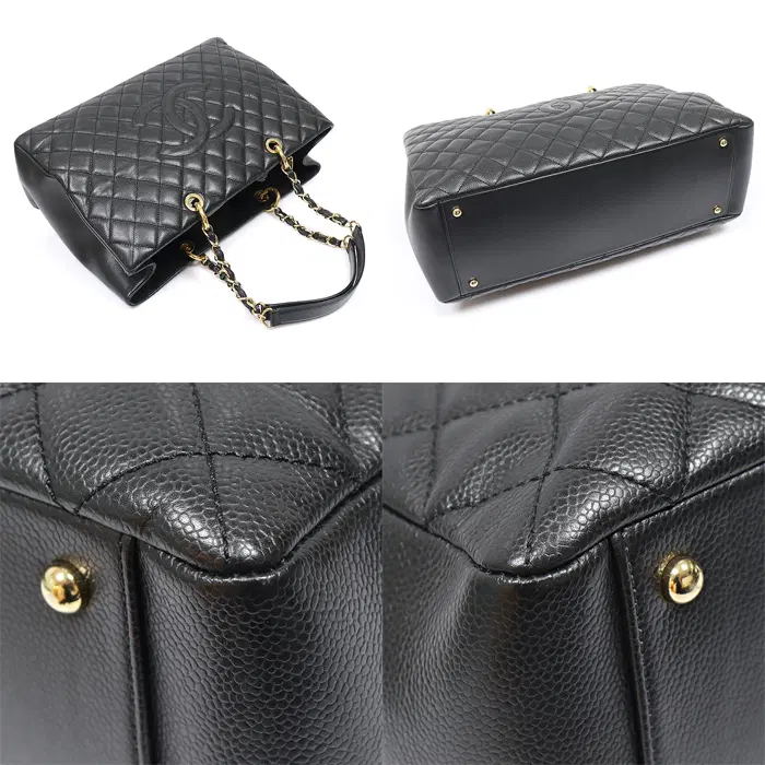 샤넬 Chanel(샤넬) A66865 블랙 캐비어 금장 체인 그랜드샤핑 라지 숄더백 (20번대) MUJ23602CH 사진 5