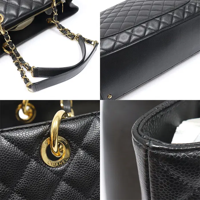 샤넬 Chanel(샤넬) A66865 블랙 캐비어 금장 체인 그랜드샤핑 라지 숄더백 (20번대) MUJ23602CH 사진 6