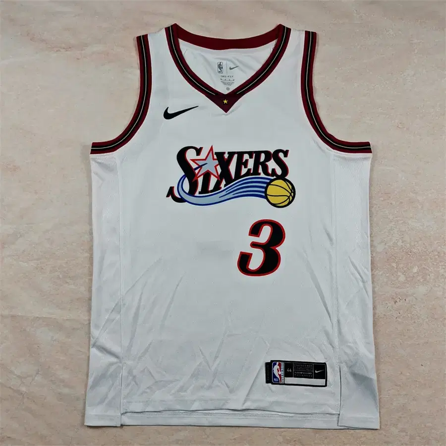 필라델피아 식서스 아이버슨 3번 시티 에디션 화이트 농구 저지 NBA 유니폼
