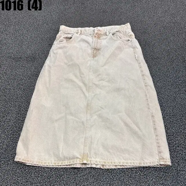 자라 데님 롱 스커트 베이지 L 1016