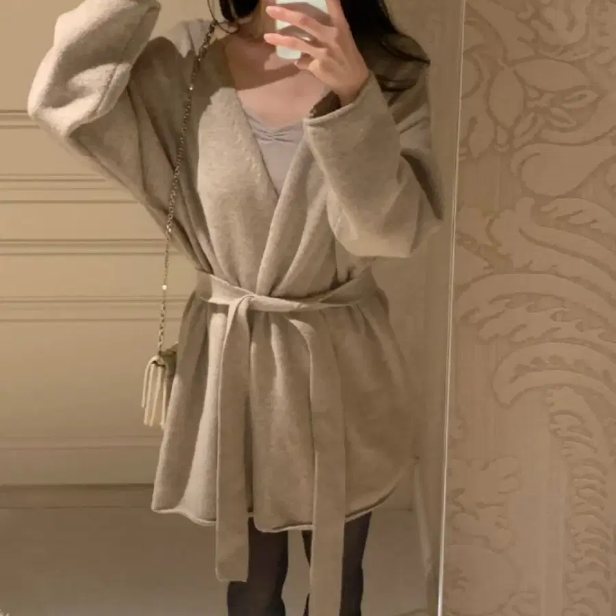 유솝 소이 랩 가디건 모카 (B급)