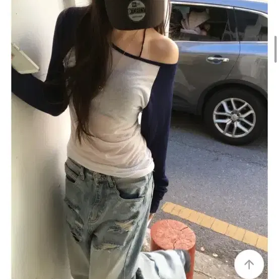 나그랑 오픈숄더 티