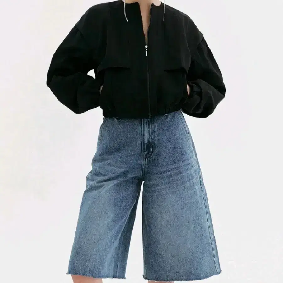 orr 오르 라운드넥 블루종 숏 점퍼 - 블랙,S