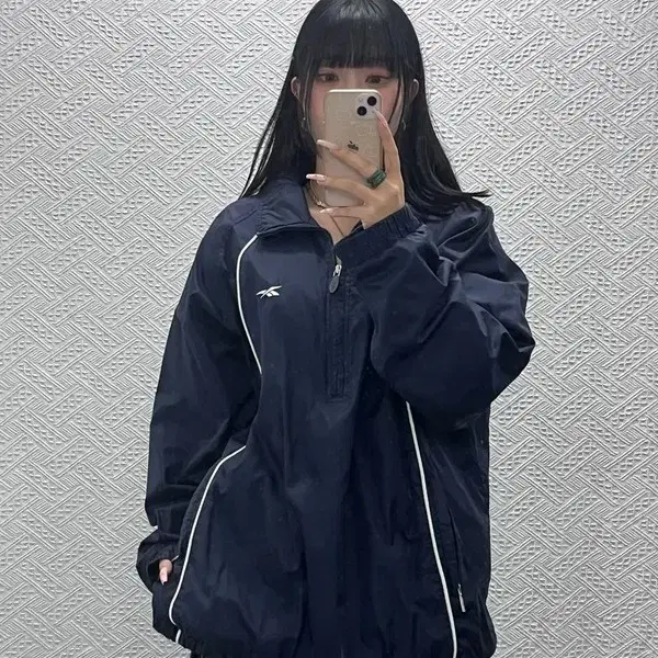 리복 빈티지 올드스쿨 스포티 오버핏 바람막이 아노락 105 S00030