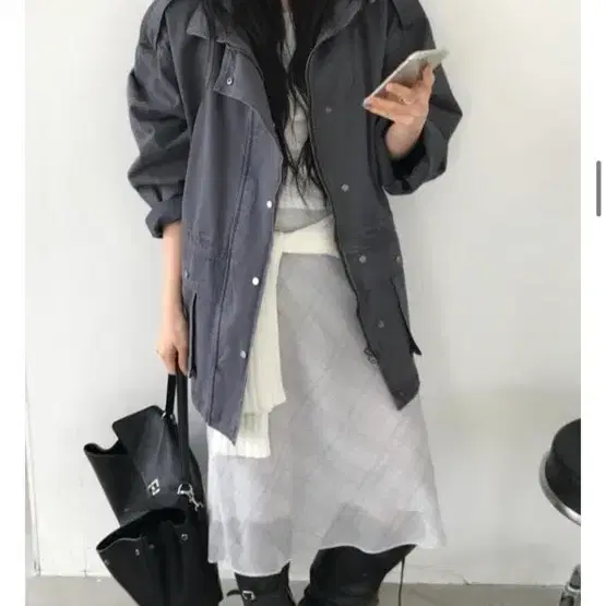 누즈 워싱 하프 야상